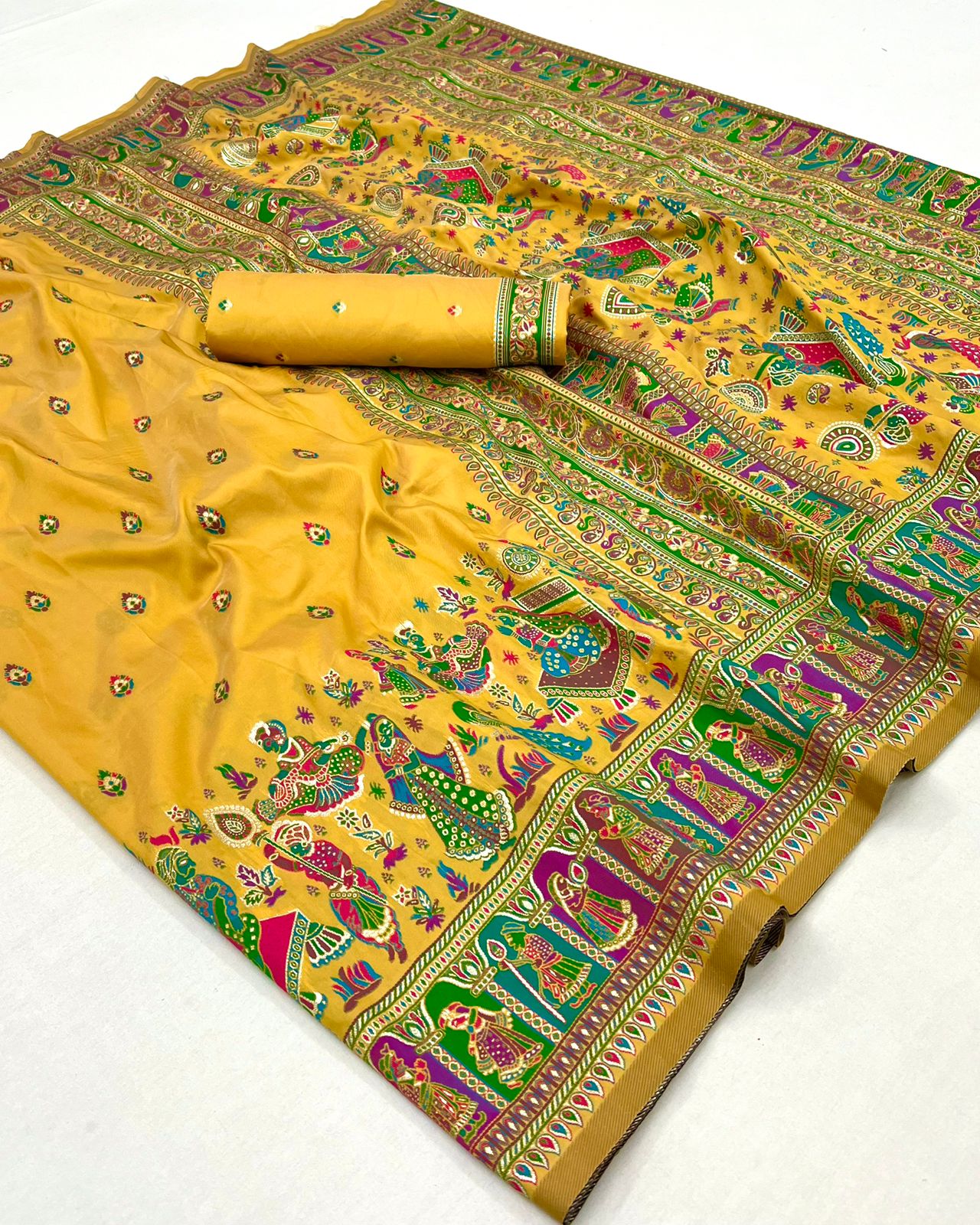 Handloom Linen Silk Rajwadi Weaving