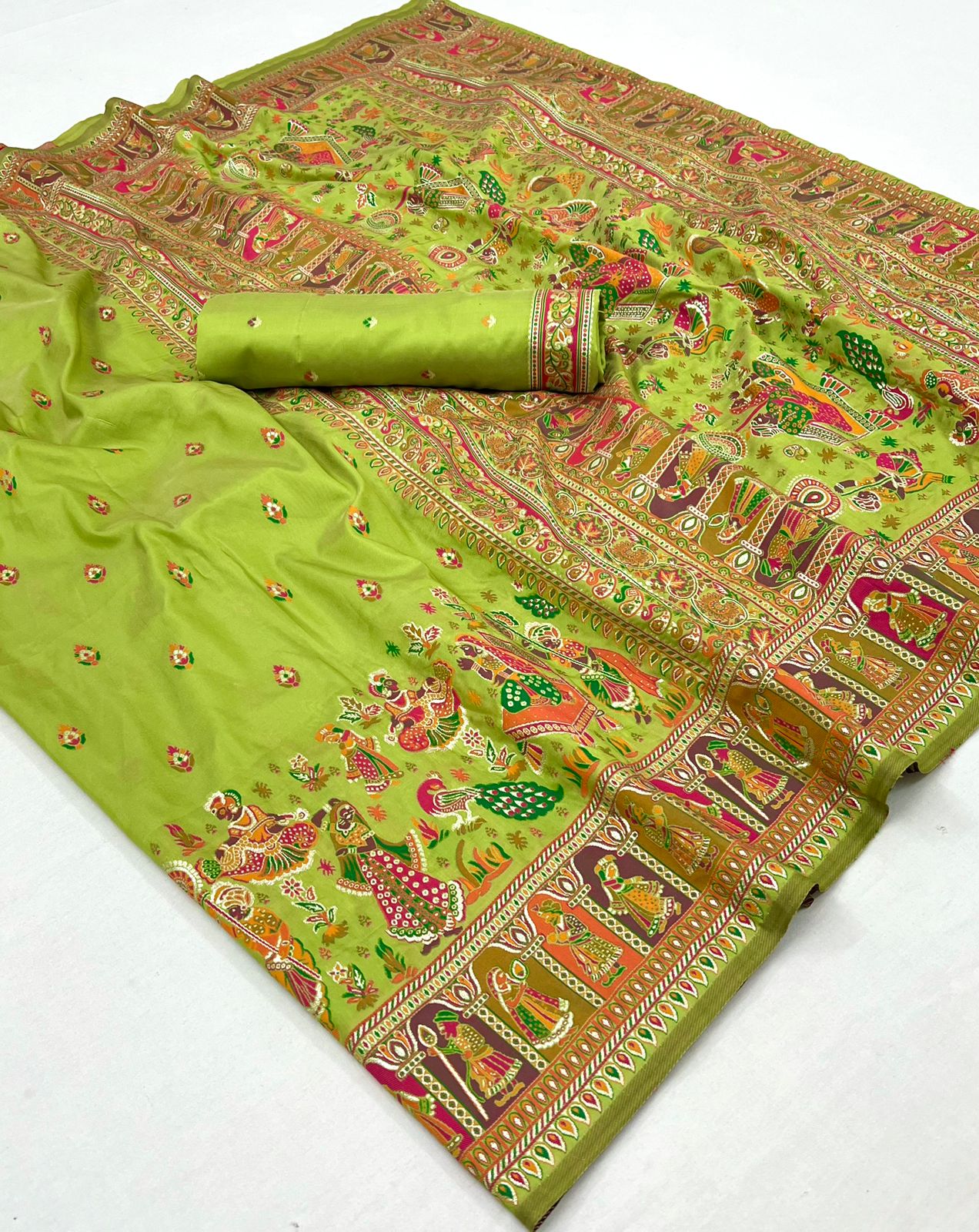 Handloom Linen Silk Rajwadi Weaving