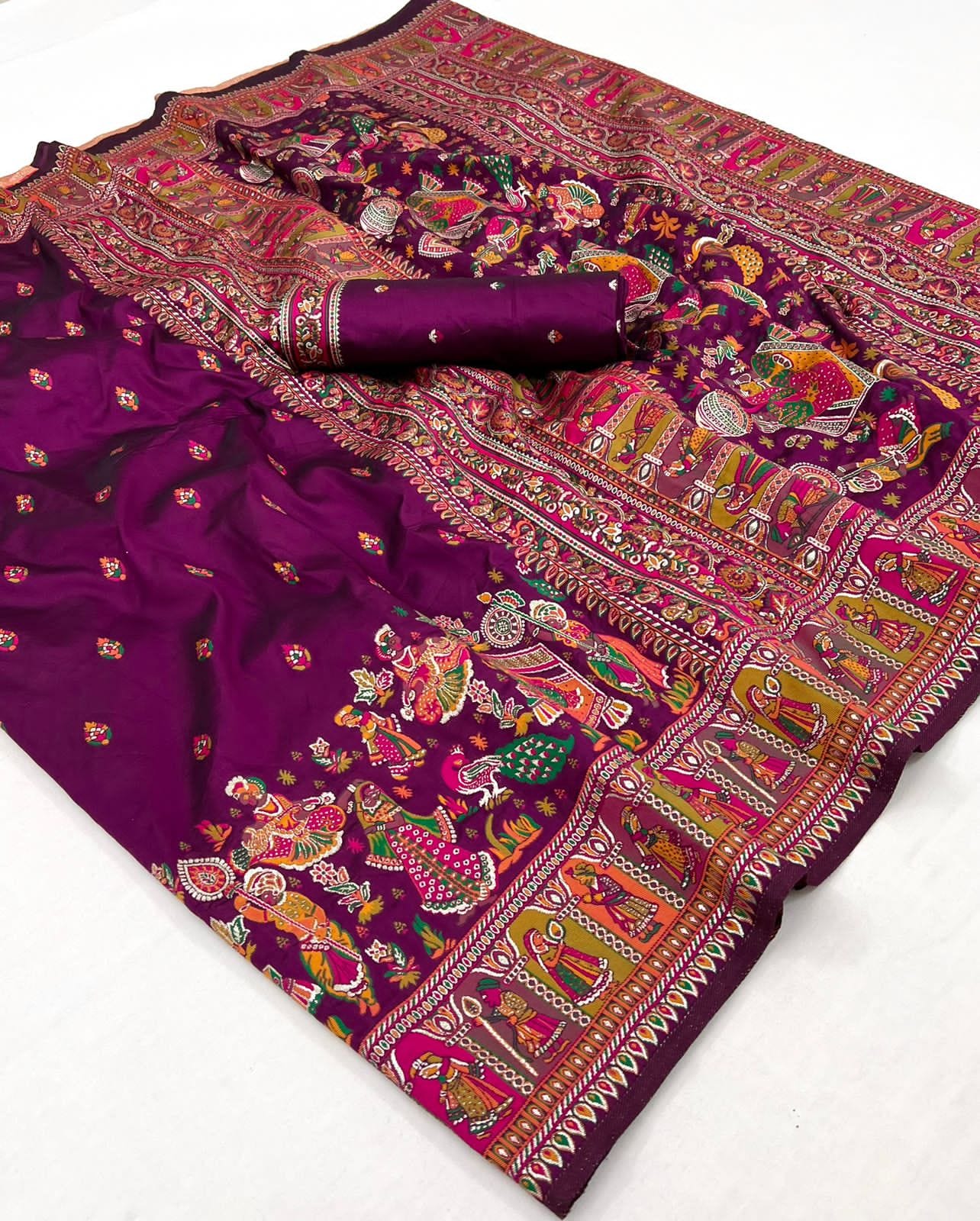 Handloom Linen Silk Rajwadi Weaving