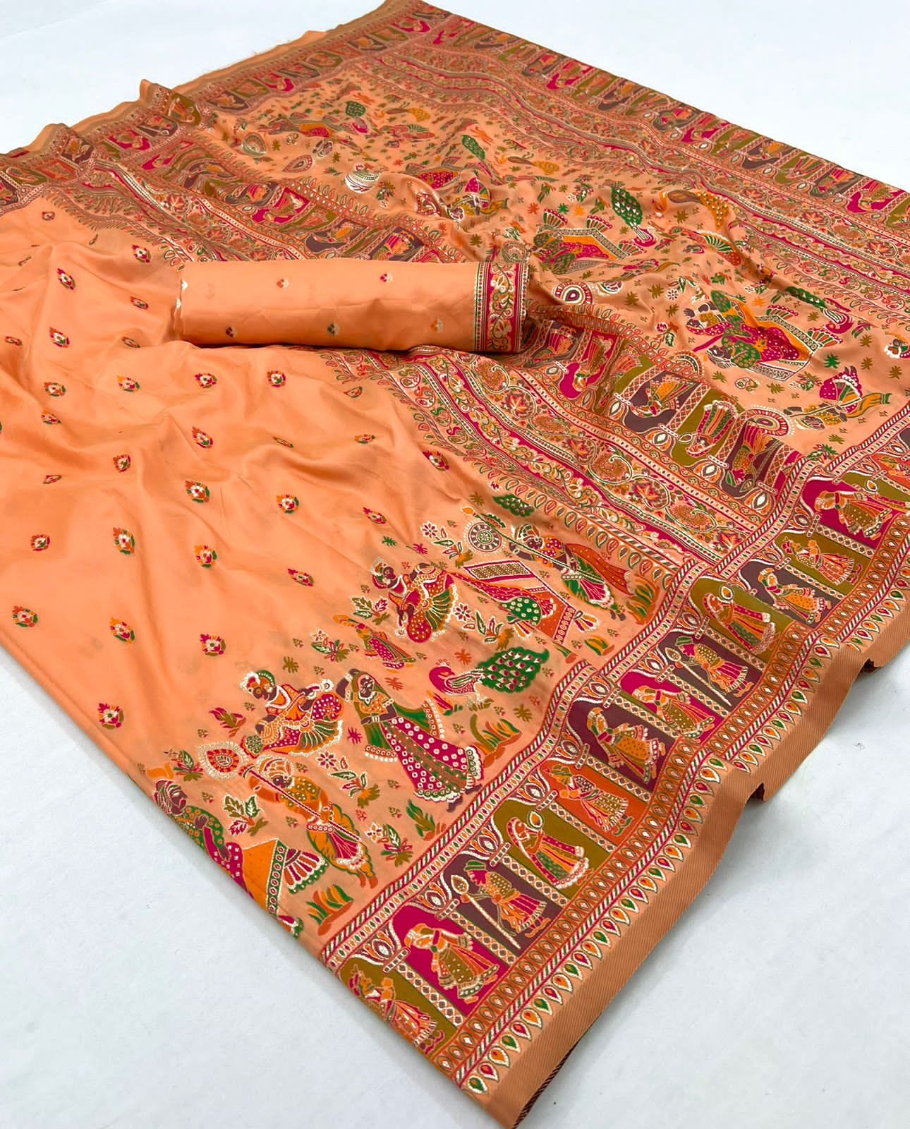 Handloom Linen Silk Rajwadi Weaving