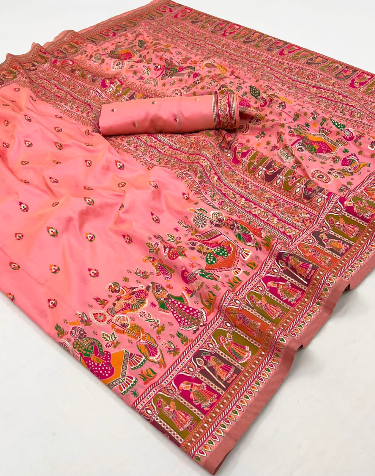 Handloom Linen Silk Rajwadi Weaving