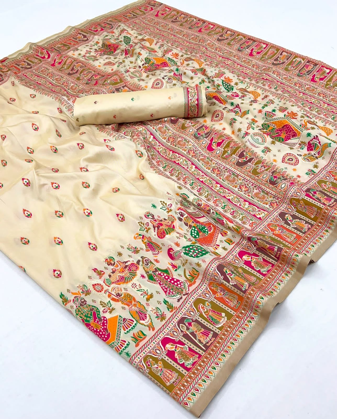 Handloom Linen Silk Rajwadi Weaving