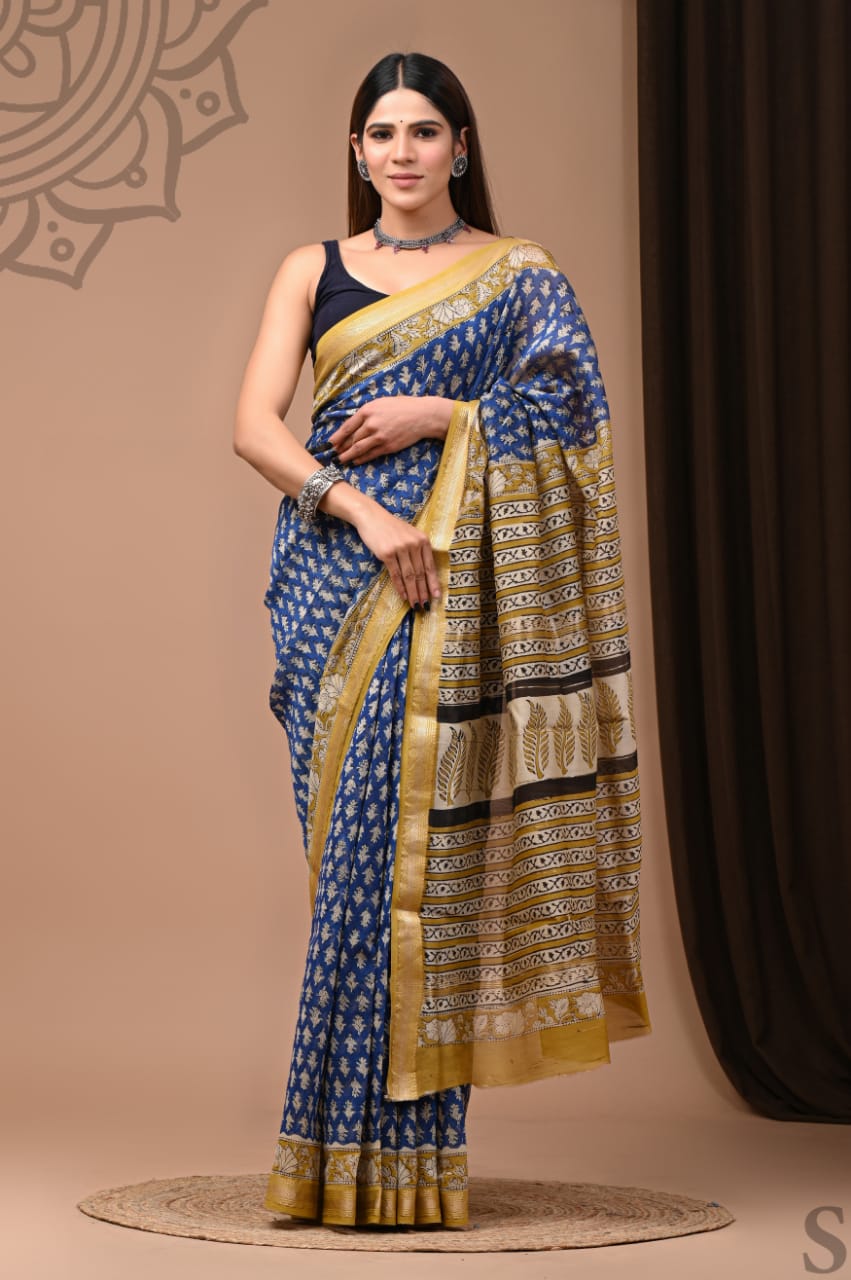 Maheswari Handblock silk sarees