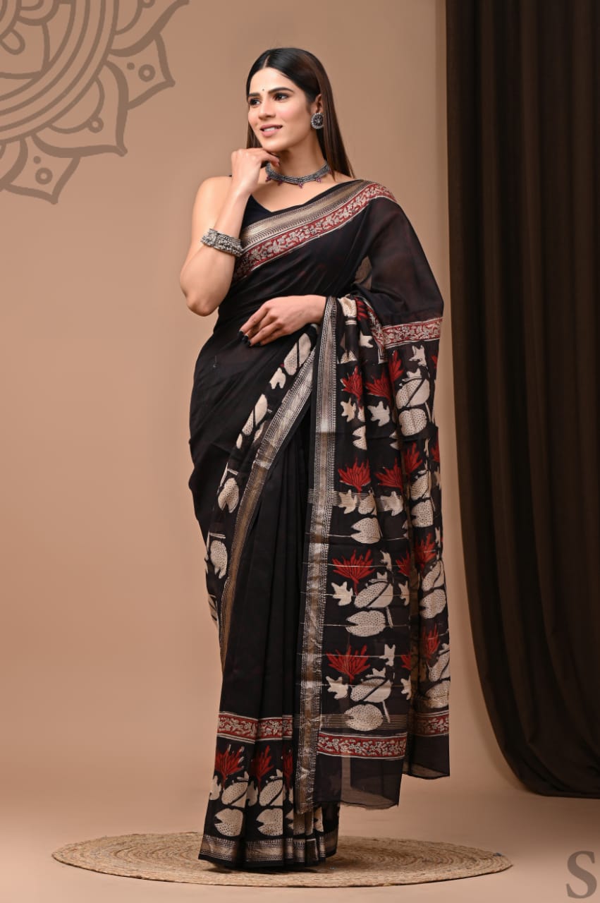 Maheswari Handblock silk sarees