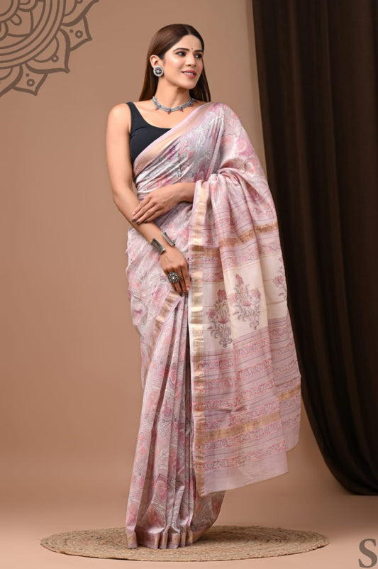 Maheswari Handblock silk sarees