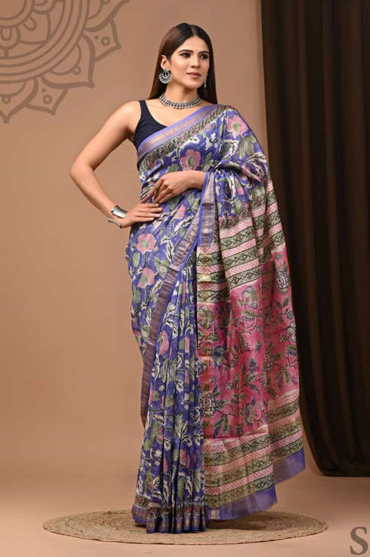 Maheswari Handblock silk sarees