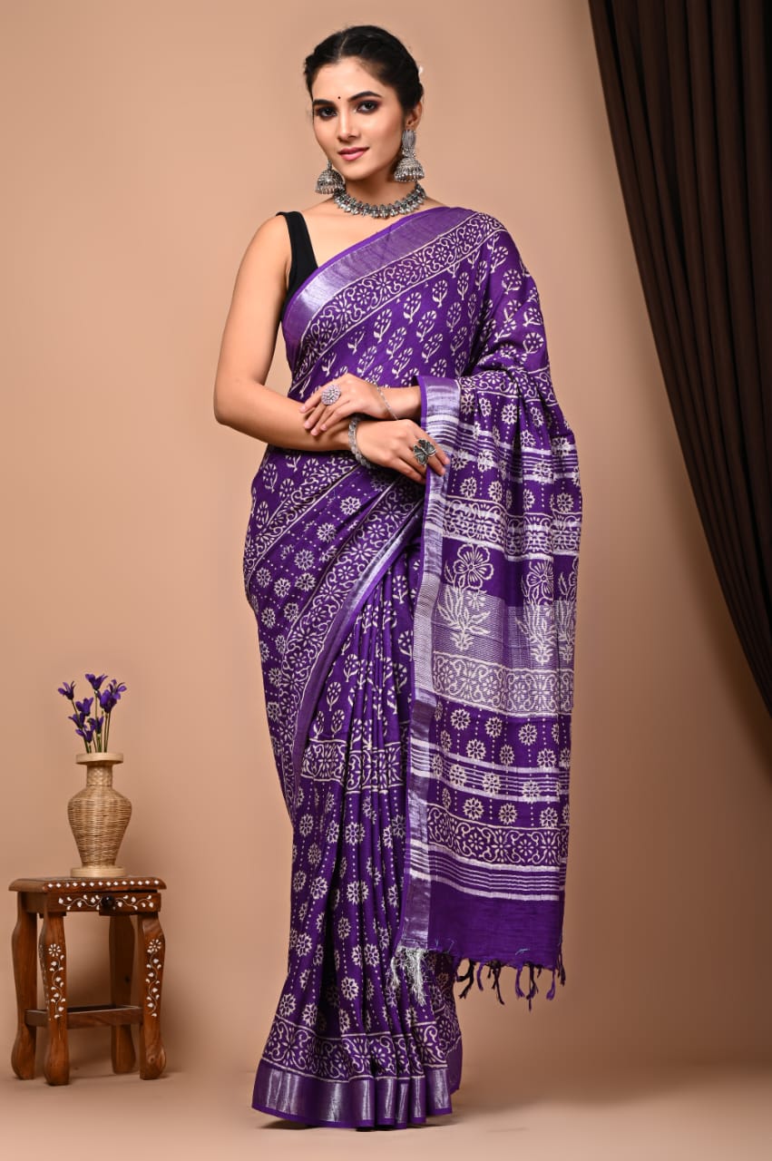 Kalamkari Linen saree