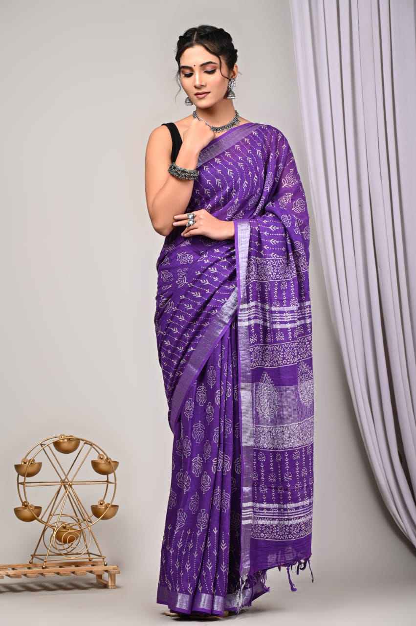 Kalamkari Linen saree