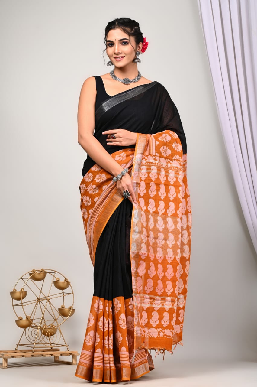 Kalamkari Linen saree