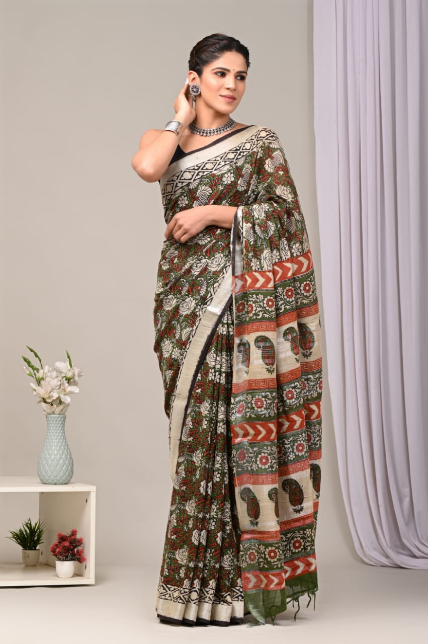 Kalamkari Linen saree