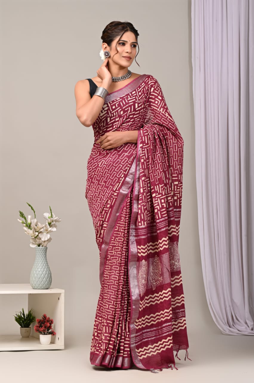 Kalamkari Linen saree