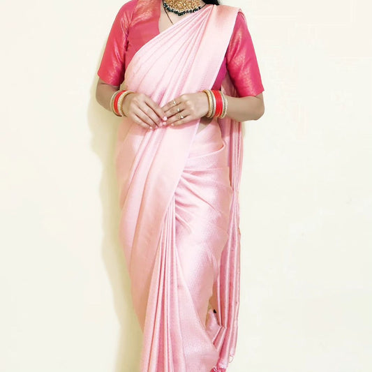 Rekha breezy copper soft silk saree