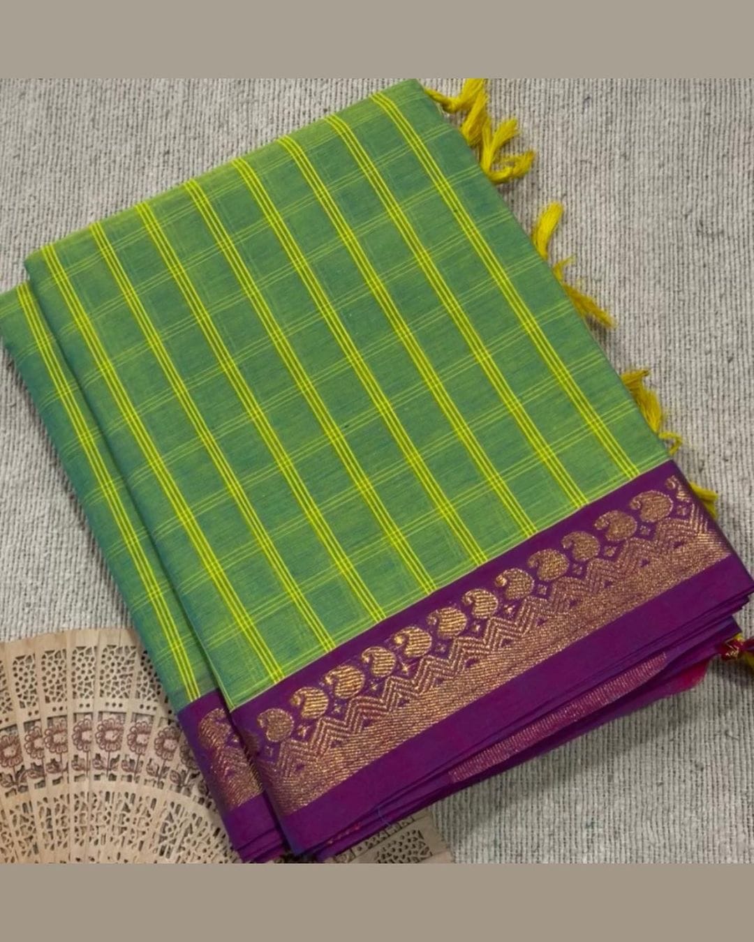 Pure handloom kanchi cotton saree