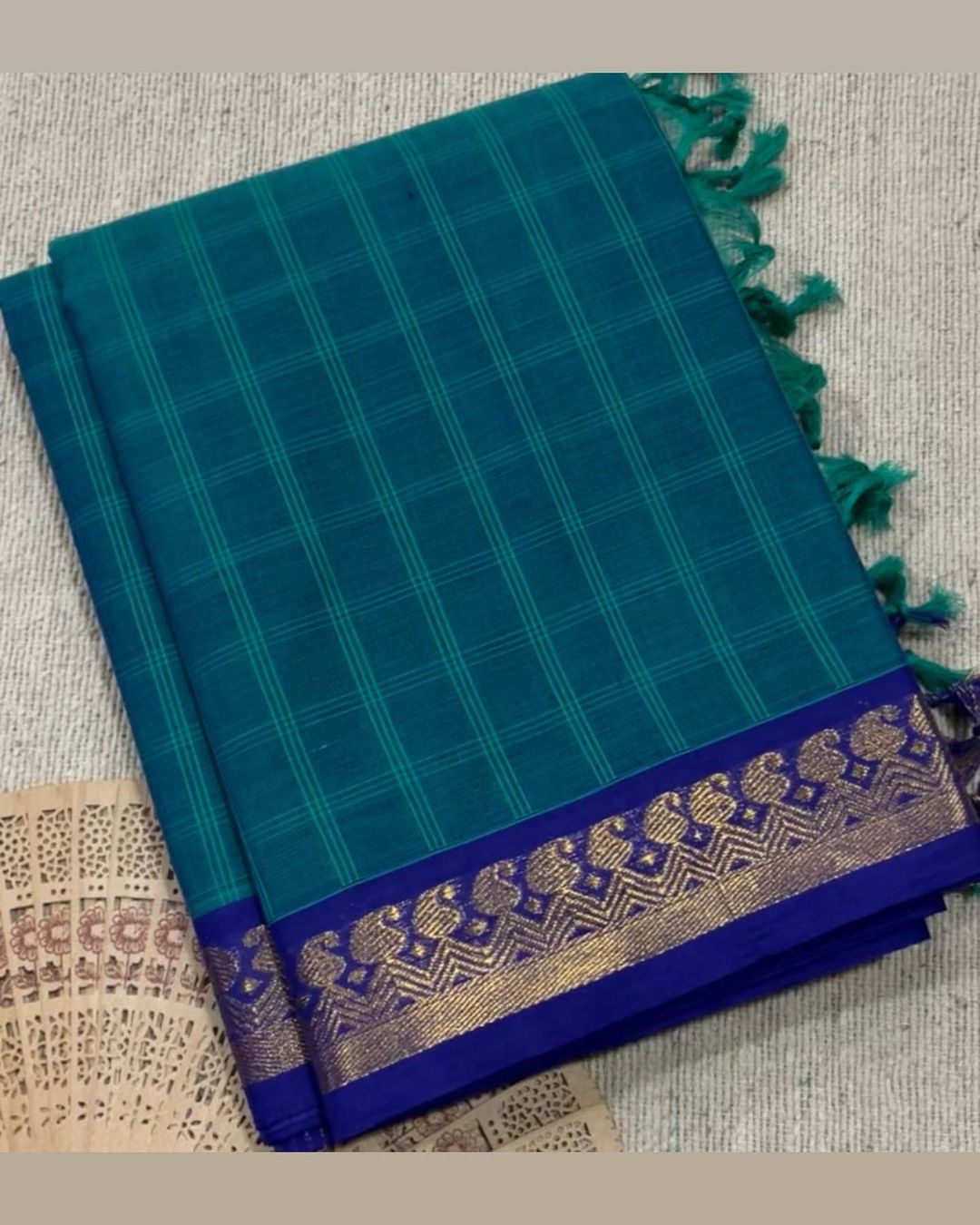 Pure handloom kanchi cotton saree