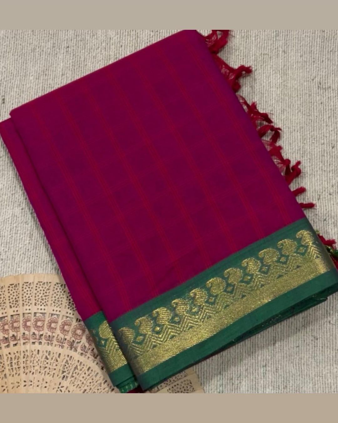 Pure handloom kanchi cotton saree