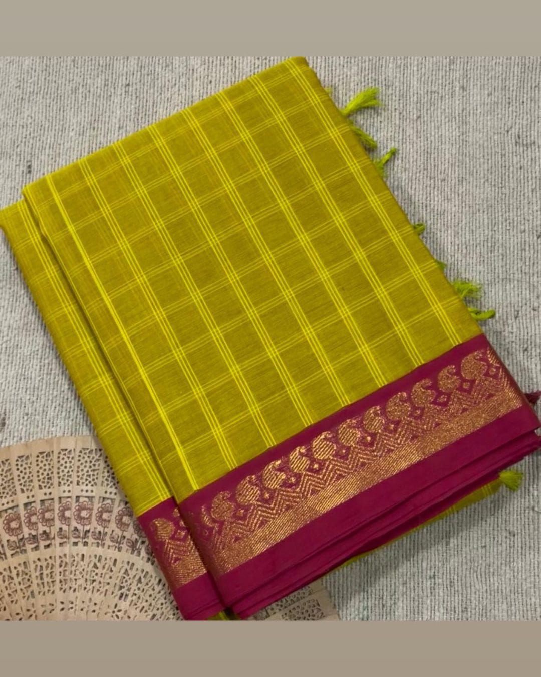 Pure handloom kanchi cotton saree