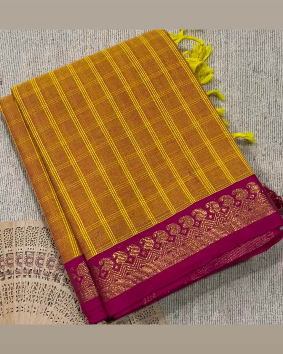 Pure handloom kanchi cotton saree