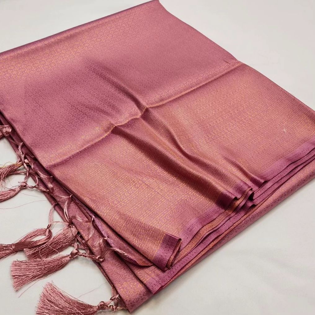 Breezy copper soft silk saree