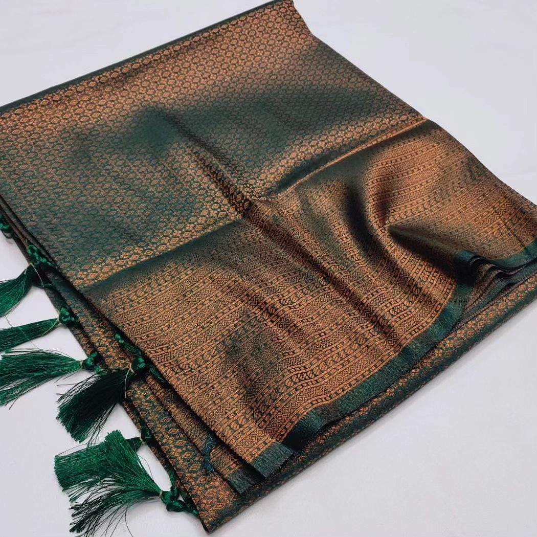 Breezy copper soft silk saree