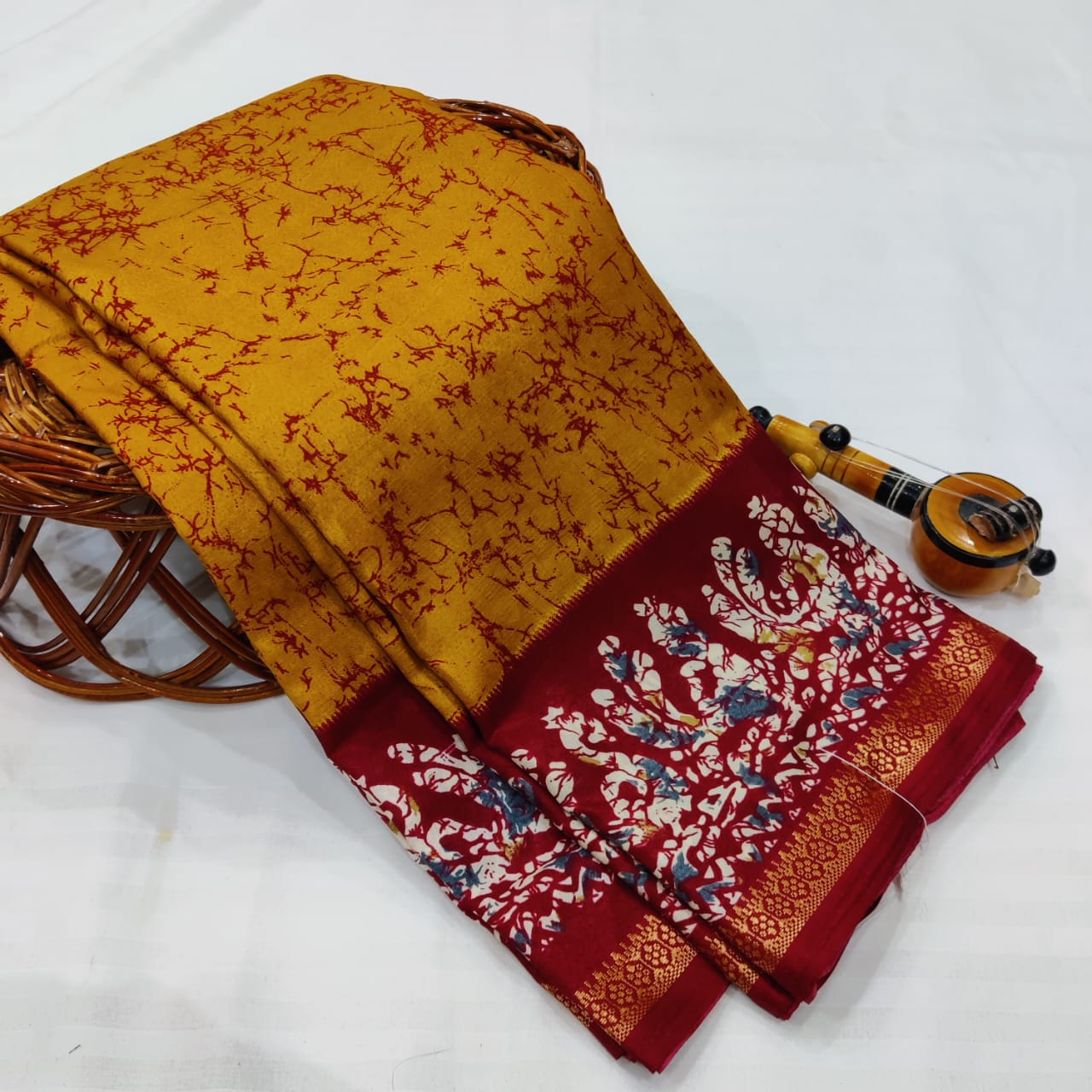 Bandhini Batik Silk Saree