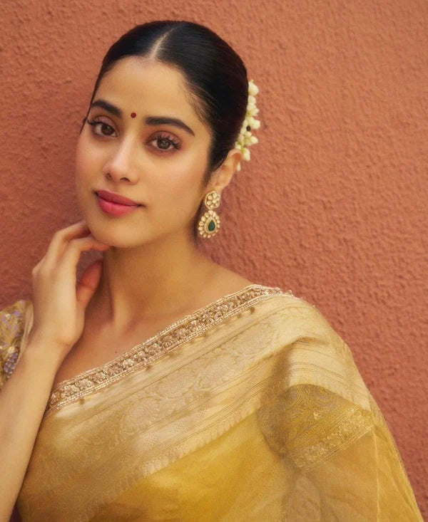 Jahnvi Kapoor Inspired Tissue Silk Saree