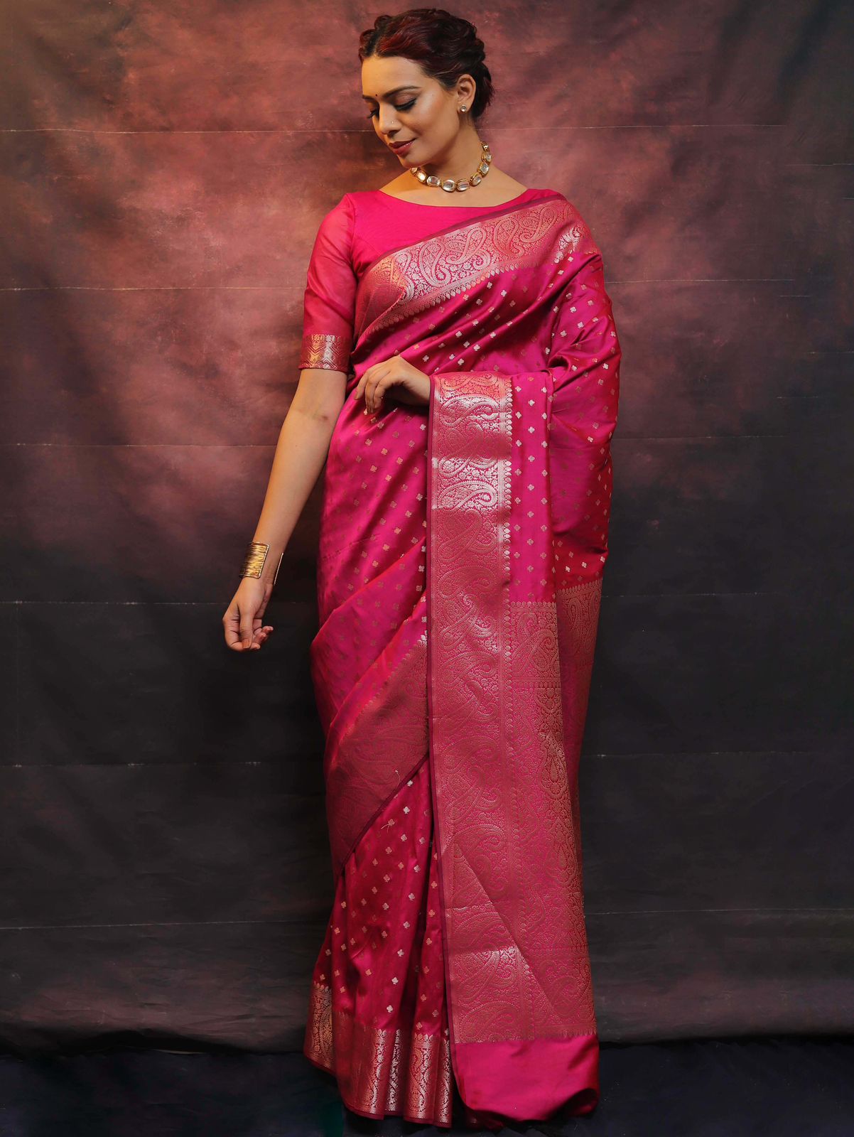 Muga katan silk saree