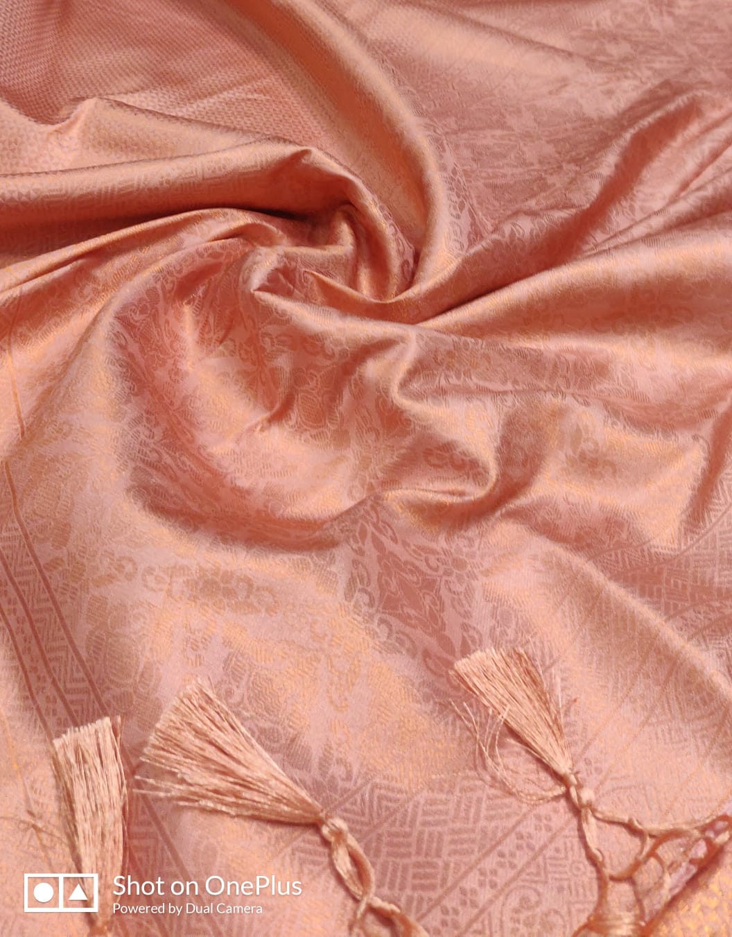 Breezy copper soft silk saree