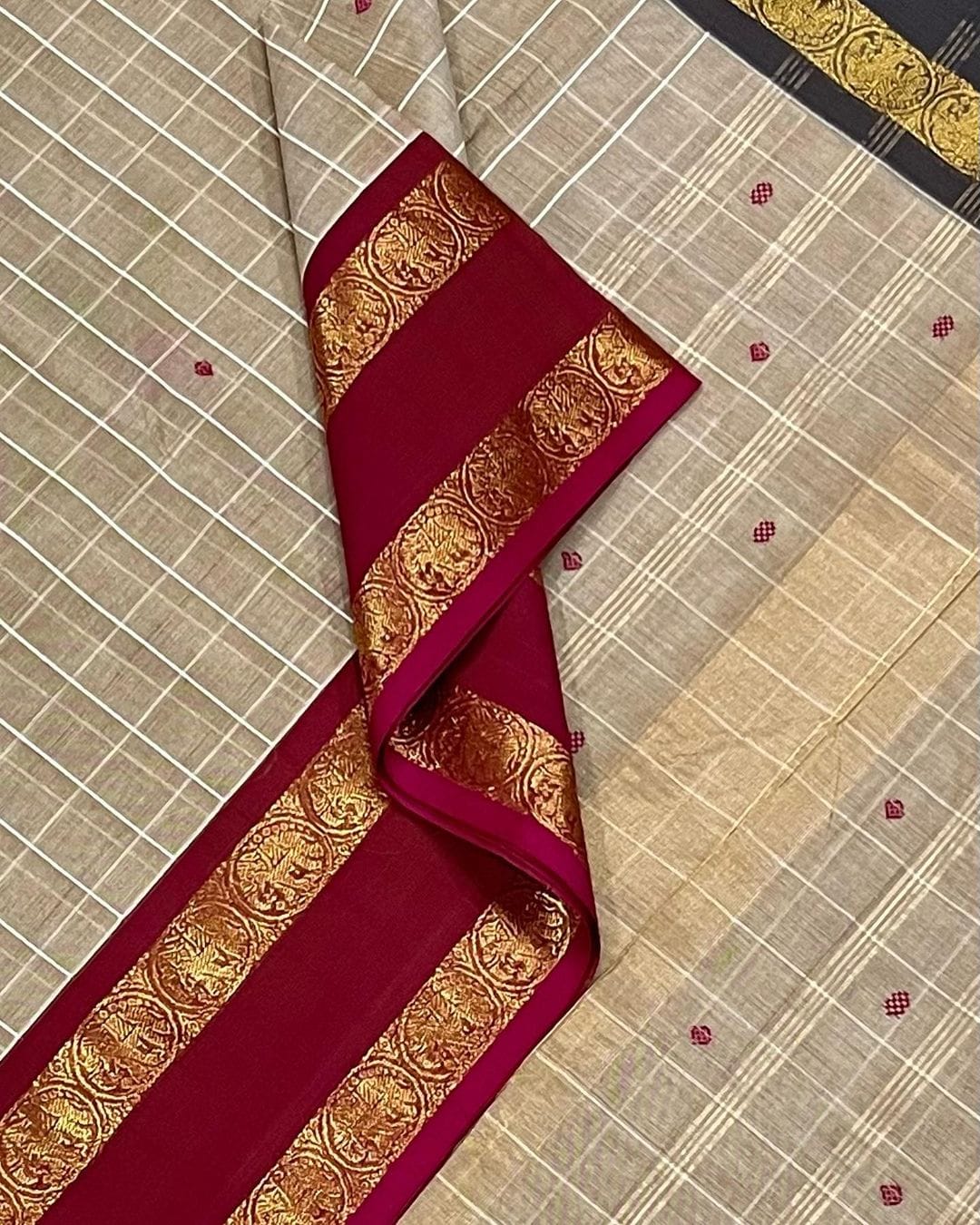 Kanchi Cotton Saree with Butta