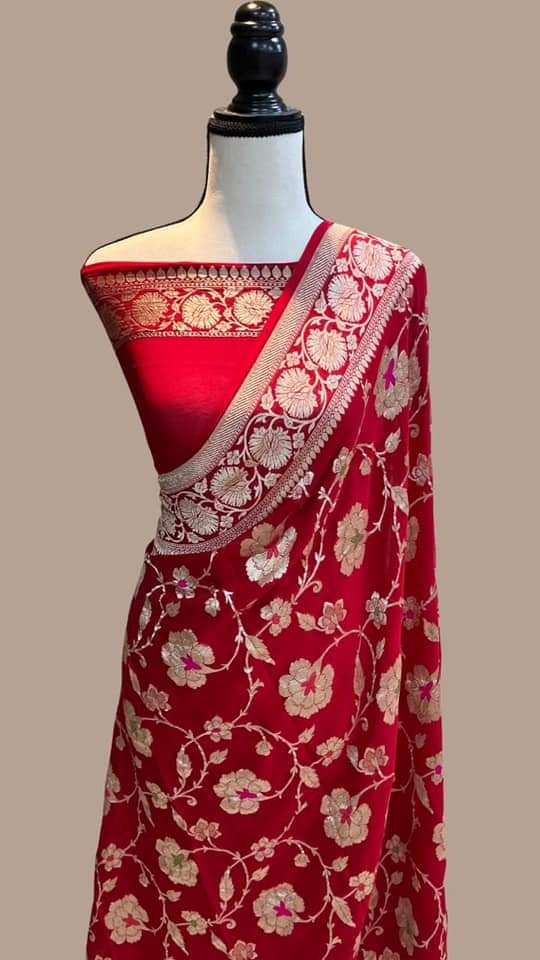 Banarasi katan georgette silk saree