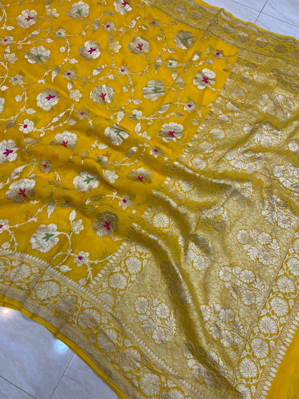 Banarasi katan georgette silk saree