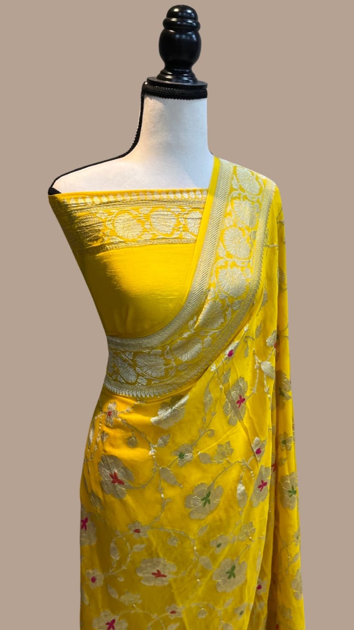 Banarasi katan georgette silk saree