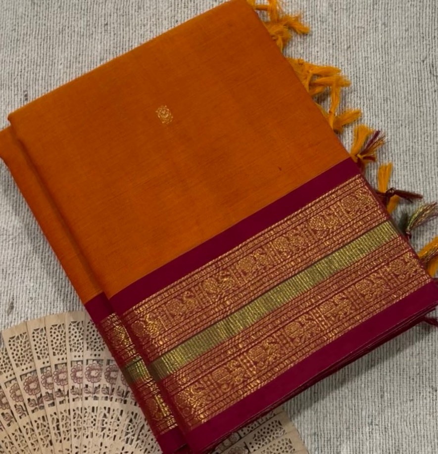 Kanchi Cotton Saree with Butta