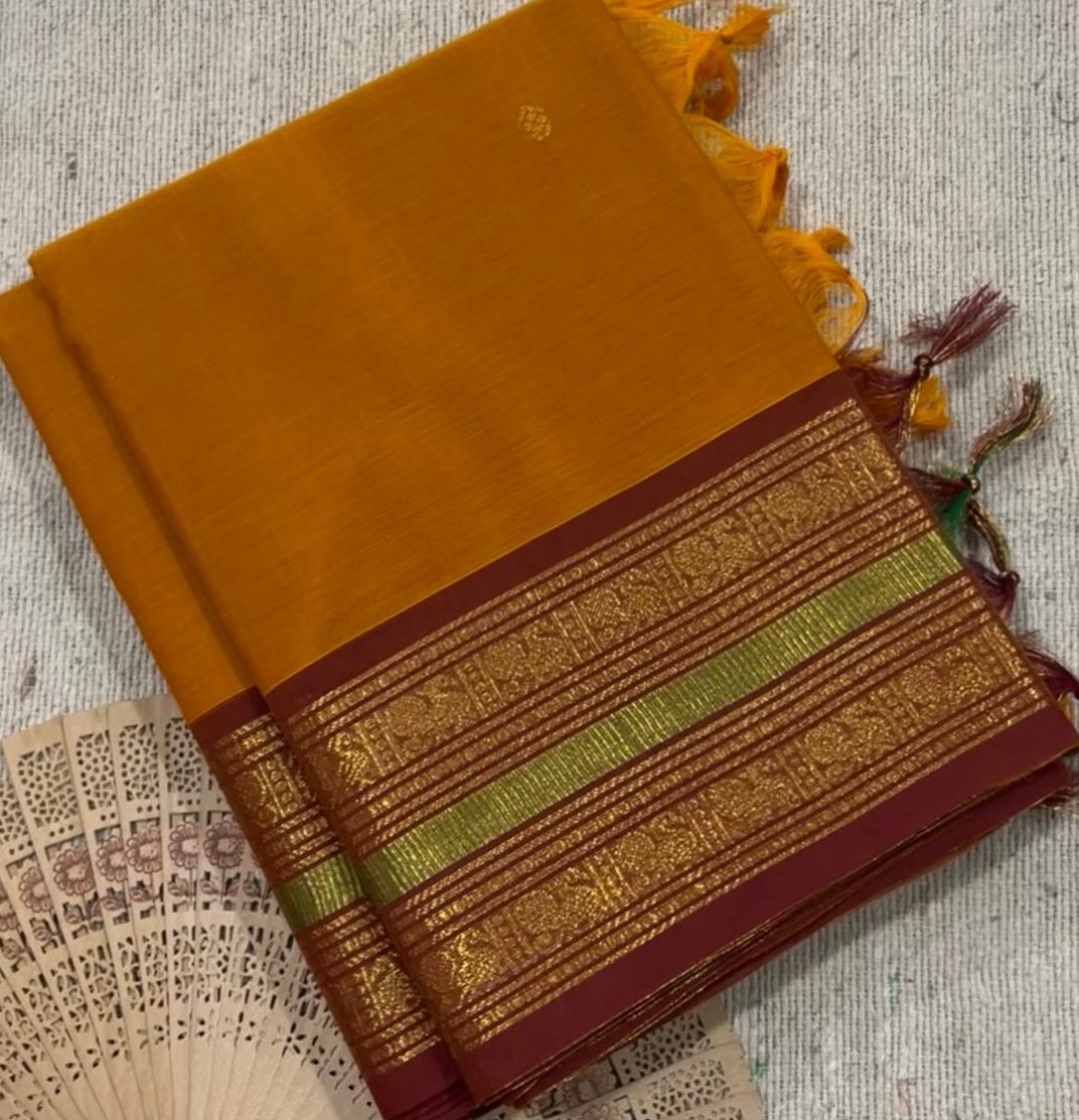 Kanchi Cotton Saree with Butta