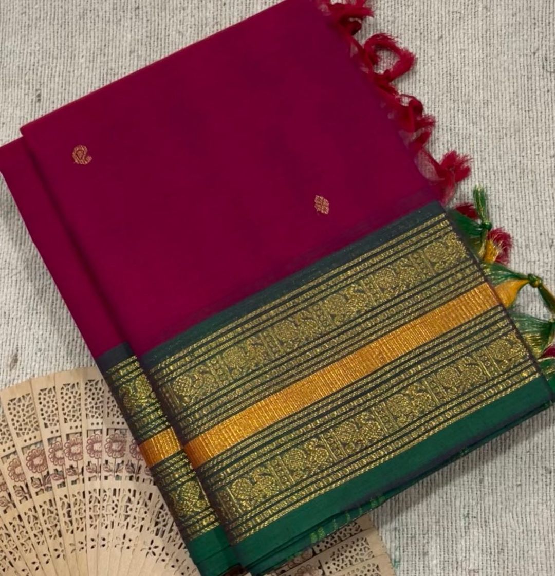 Kanchi Cotton Saree with Butta