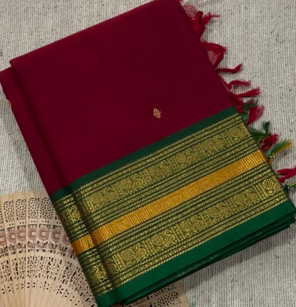 Kanchi Cotton Saree with Butta