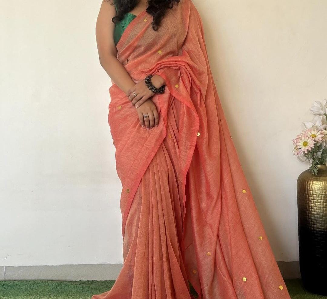 Chota sitara mul cotton saree