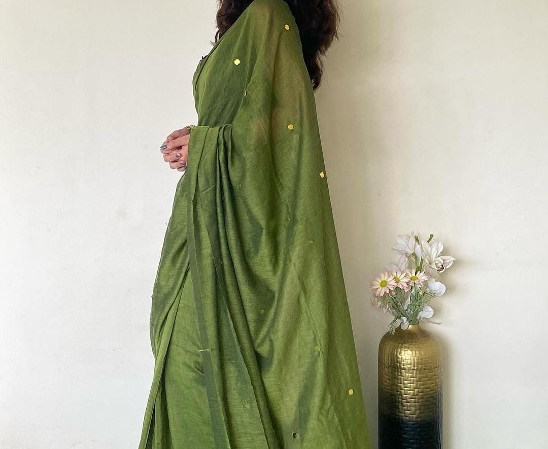 Chota sitara mul cotton saree