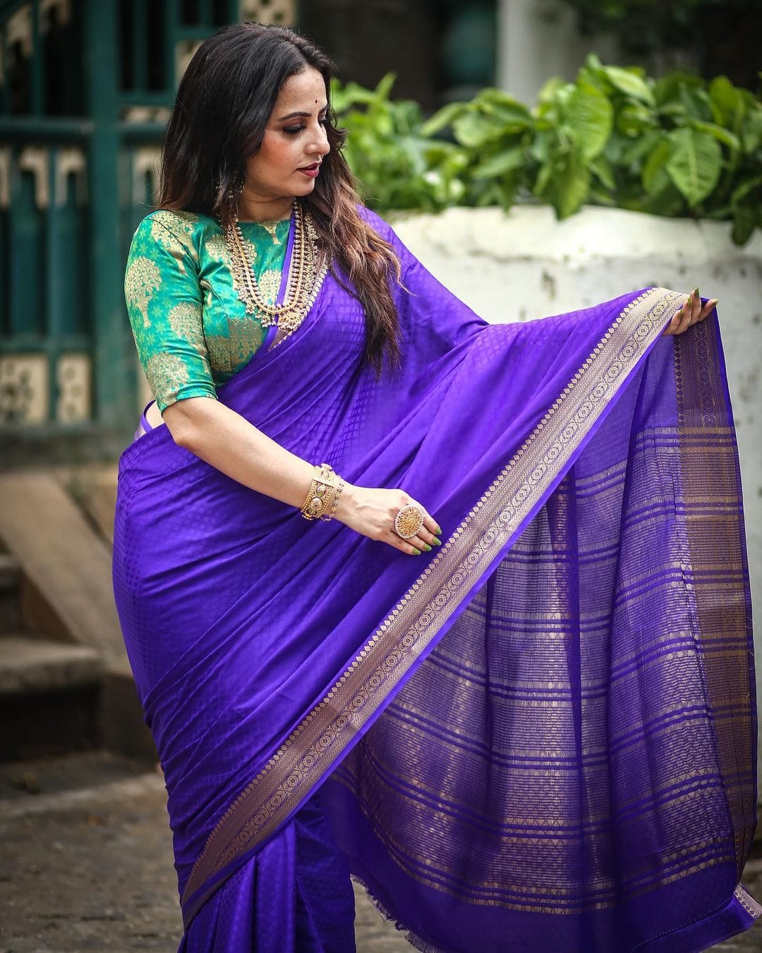 Mysore silk crepe saree