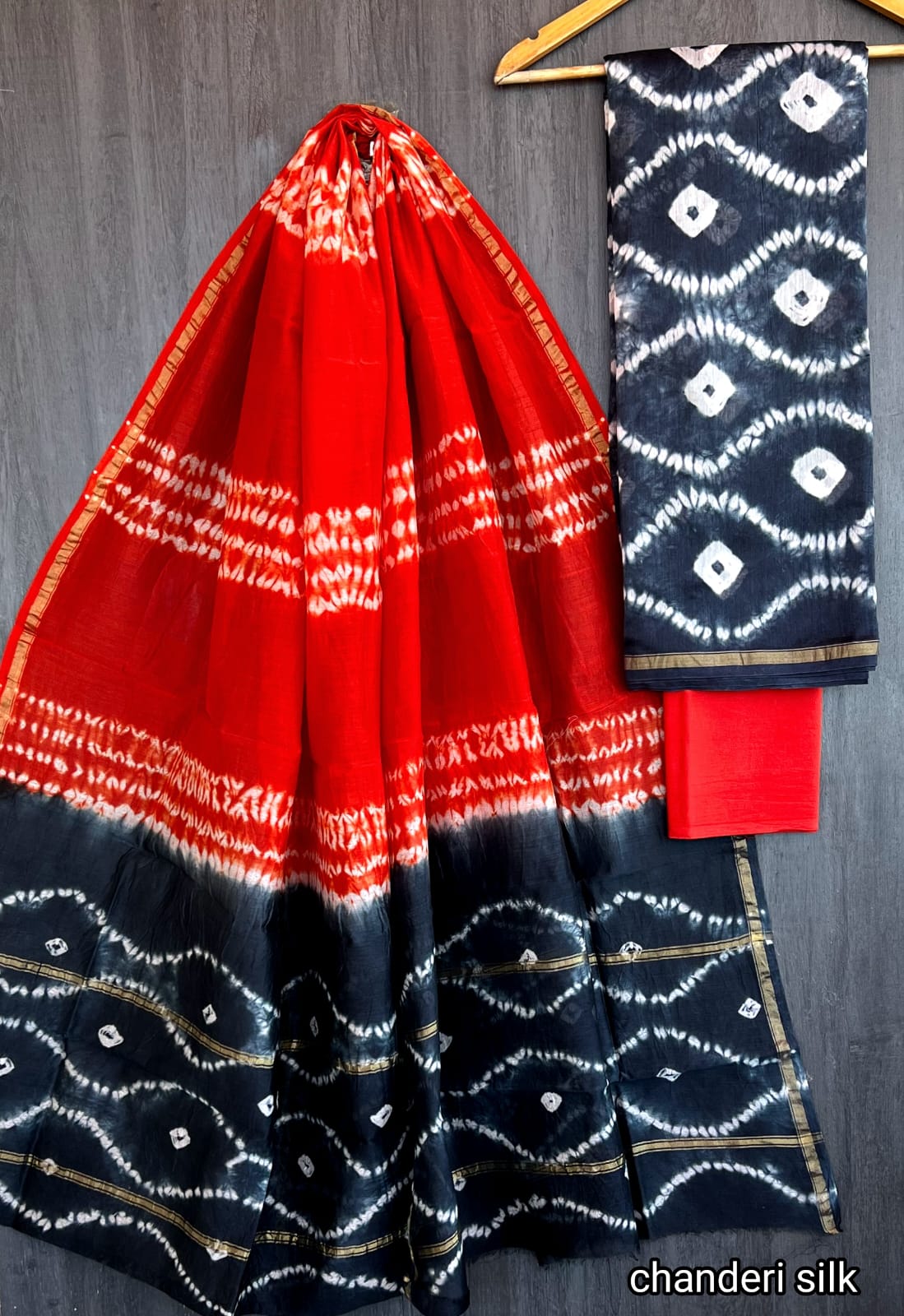 Hand Block print Chanderi Dress Material