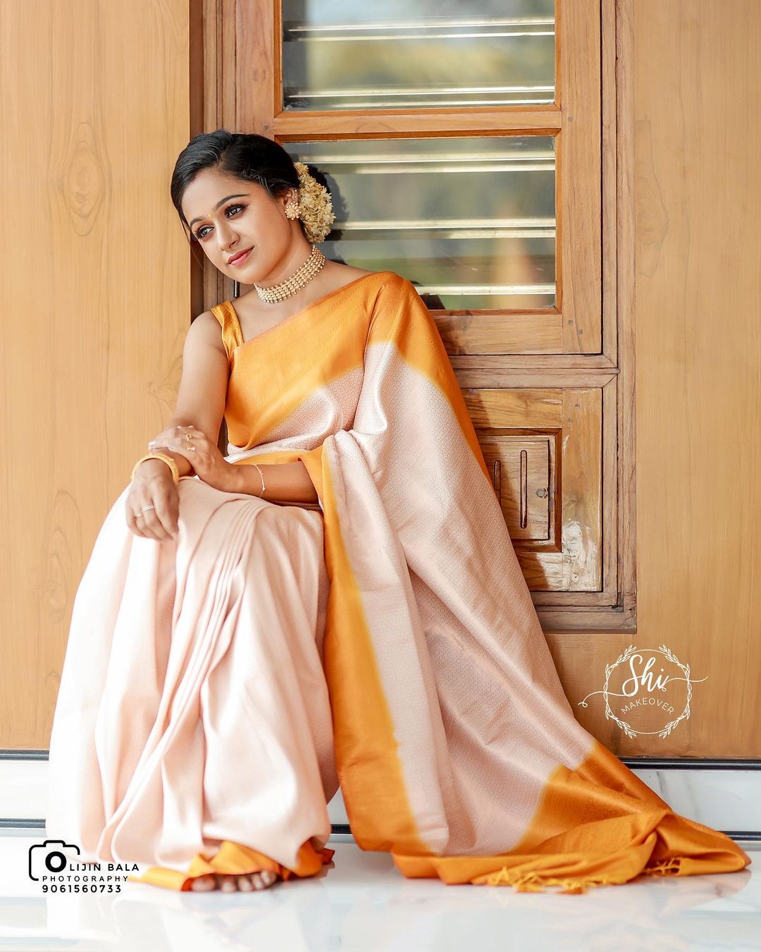 Breezy copper soft silk saree