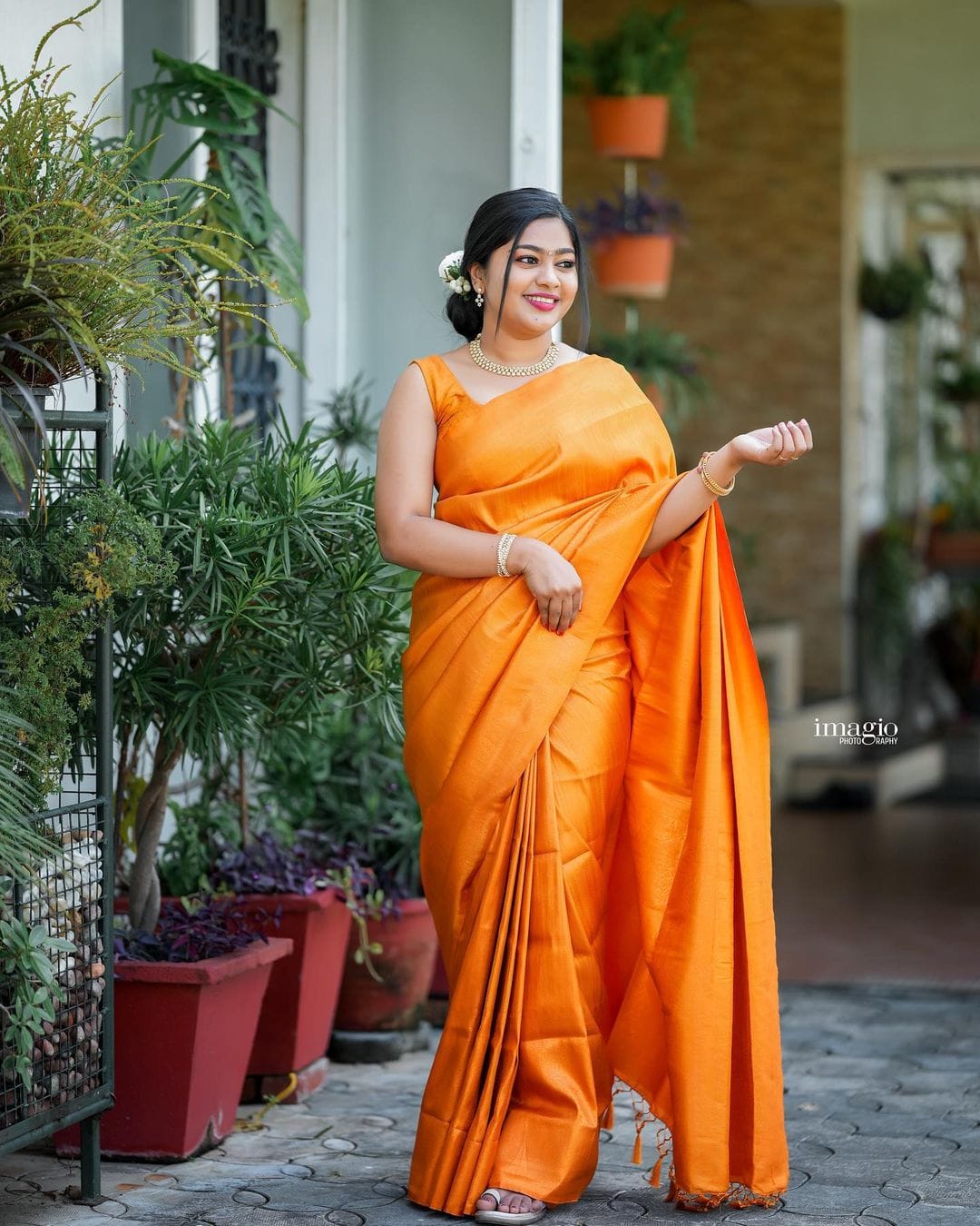 Vismaya's Breezy copper soft silk saree