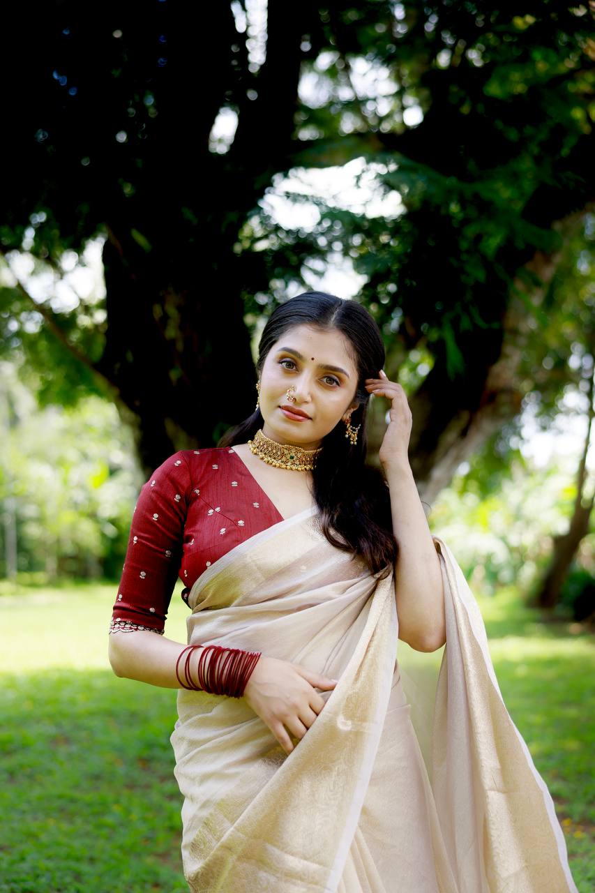 Tissue Banarasi Crush Saree