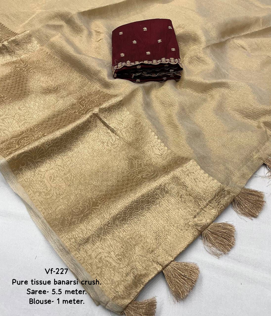 Tissue Banarasi Crush Saree