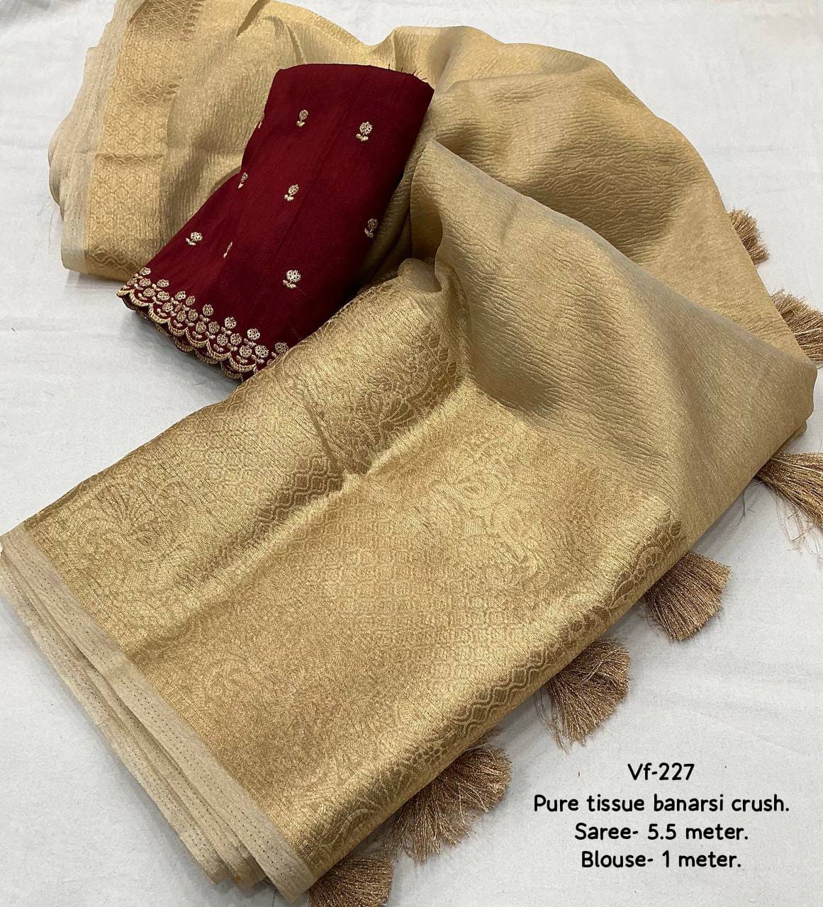 Tissue Banarasi Crush Saree