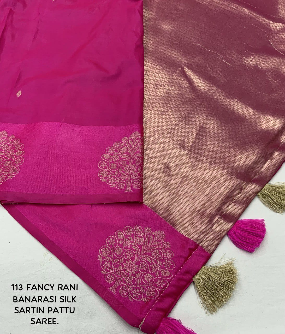 BANARASI SARTIN PATTU SAREE.