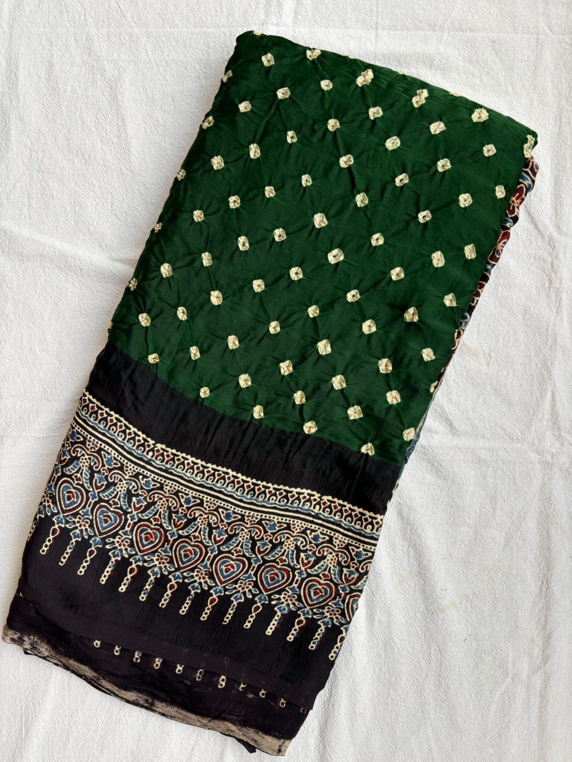 Bandhani Ajrakh Saree