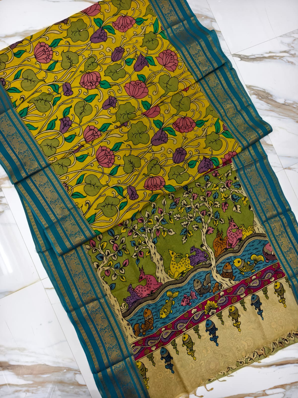 Pen kalamkari Sarees