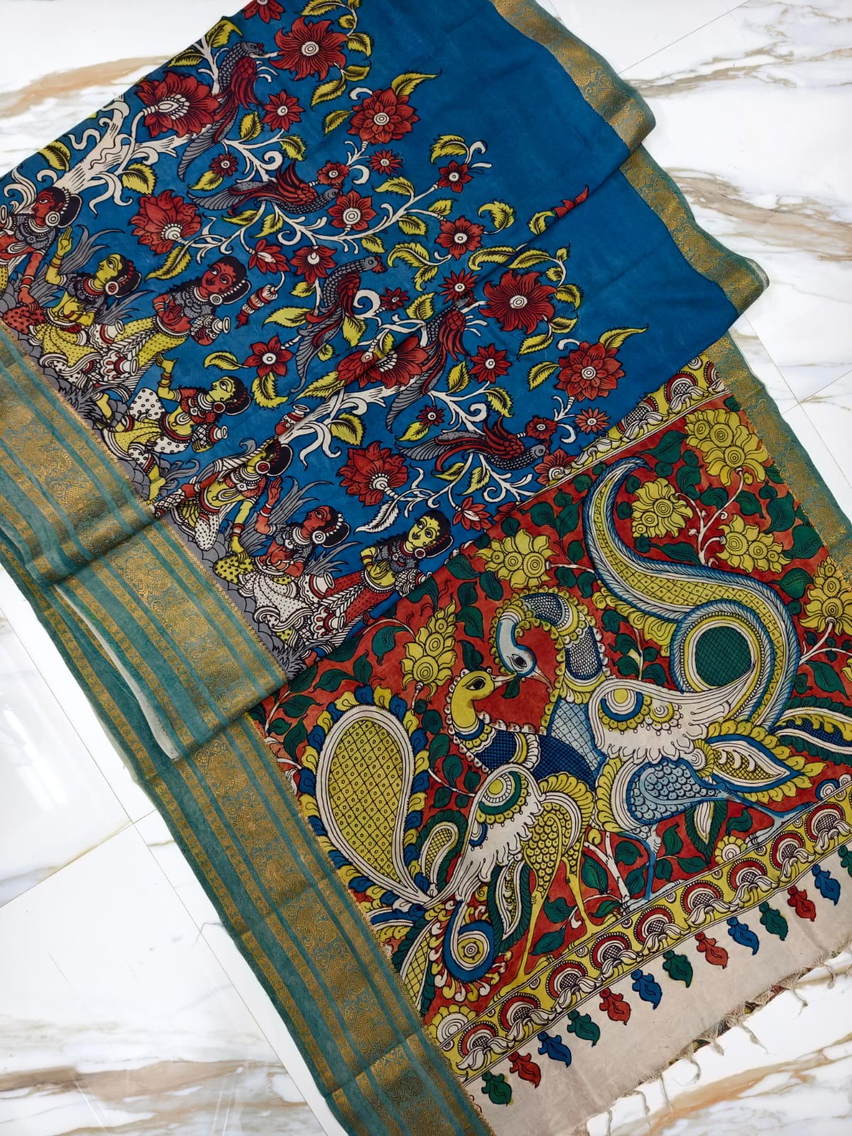 Pen kalamkari Sarees