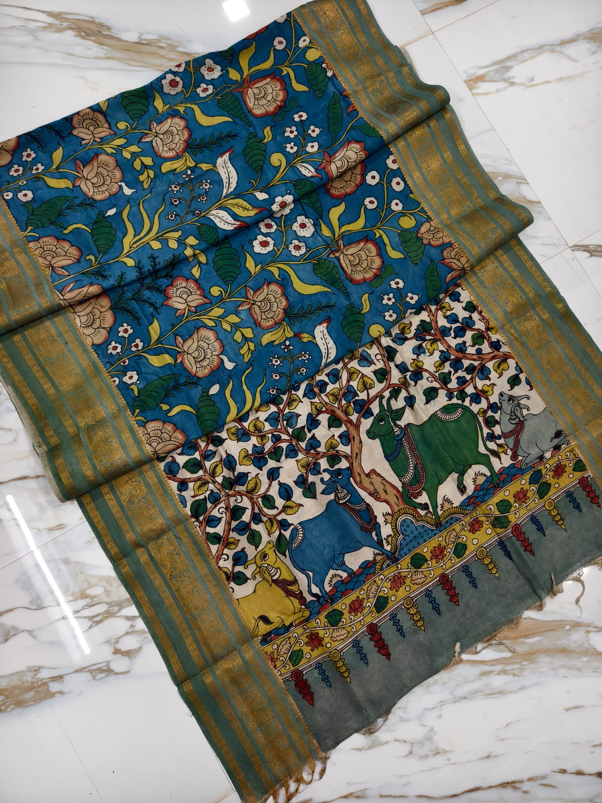 Pen kalamkari Sarees