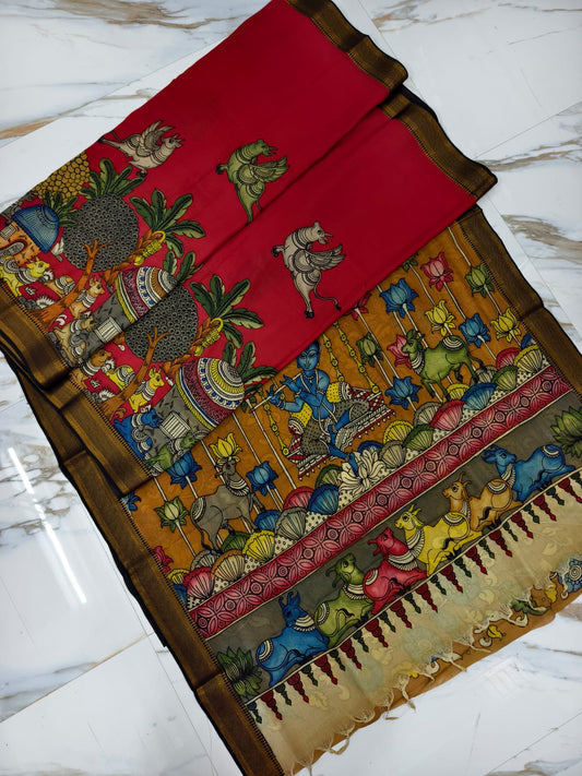 Pen kalamkari Sarees